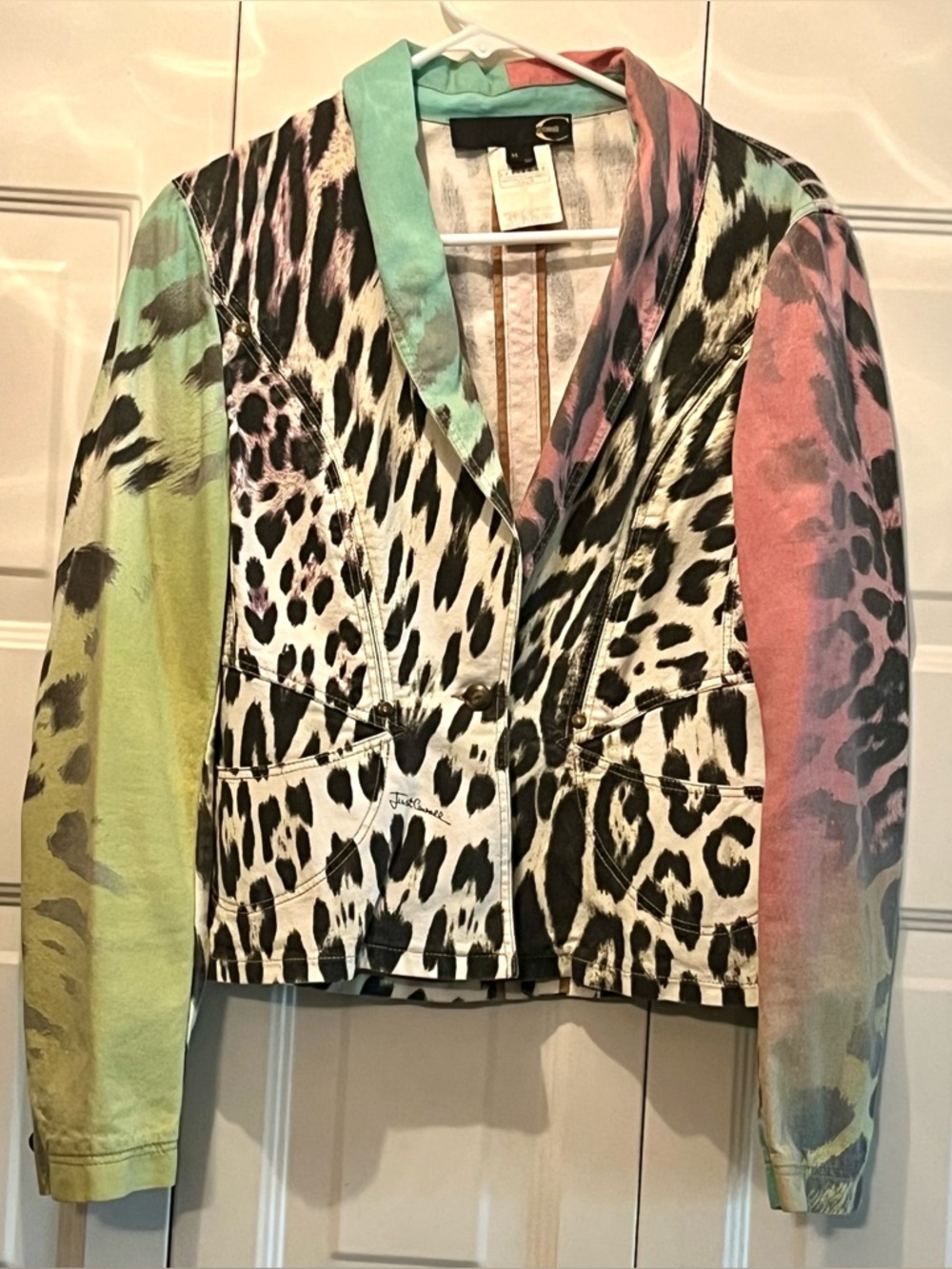 Just Cavalli Roberto Cavalli rainbow leopard print vintage jacket